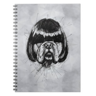 Bulldog In a Wig (Style 4) Fine Art Notebook