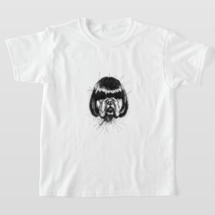 Bulldog In a Wig (Style 4) Fine Art T-Shirt