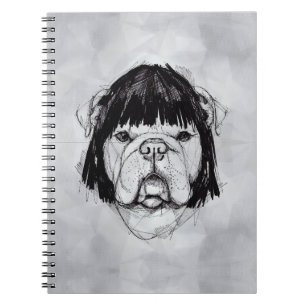 Bulldog In a Wig (Style 6) Fine Art Notebook