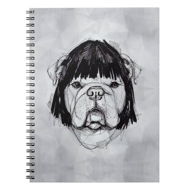 Bulldog In a Wig (Style 6) Fine Art Notebook (Front)