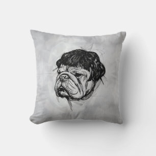 Bulldog In a Wig (Style 7) Fine Art Cushion