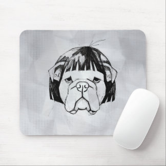 Bulldog In a Wig (Style 8) Fine Art Mouse Pad
