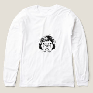 Bulldog In a Wig (Style 8) Fine Art Tri-Blend Shirt