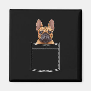 Bulldog In Breast Pocket Frenchie Pocket Magnet