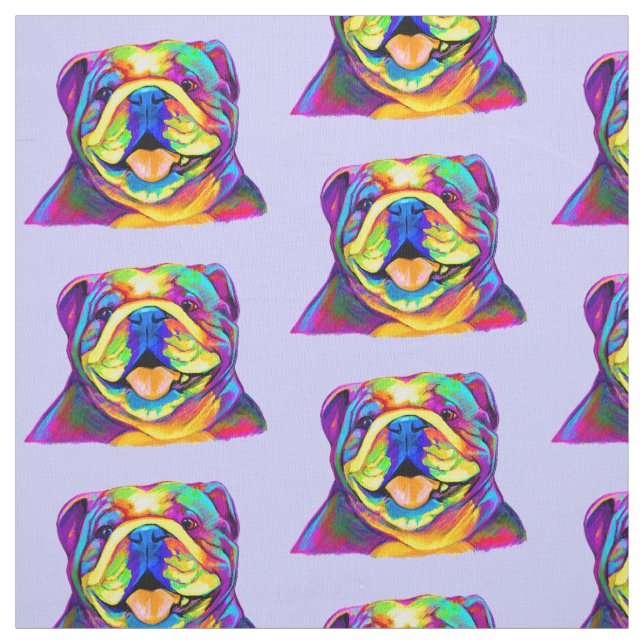 Bulldog in Colours Fabric (Swatch)