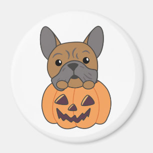 Bulldog In Pumpkin Cute Dogs Happy Halloween Magnet