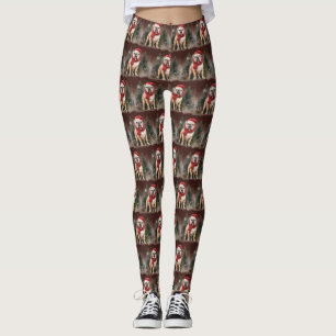 Bulldog in Snow Christmas Leggings