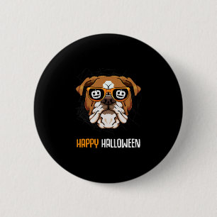 Bulldog In Sungles Lazy Halloween Costume Dog  6 Cm Round Badge