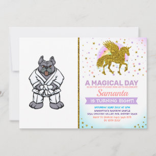 Bulldog jiu jitsu   choose background colour invitation
