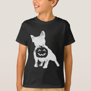 Bulldog Lazy Halloween Costume Cute Frenchie Pumpk T-Shirt