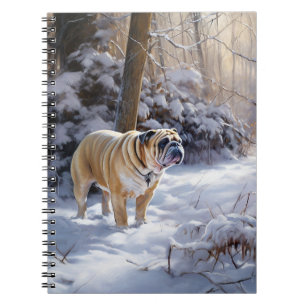 Bulldog Let It Snow Christmas Brushed Notebook