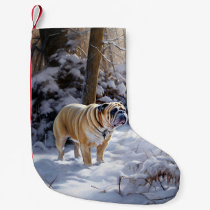 Bulldog Let It Snow Christmas Brushed Small Christmas Stocking