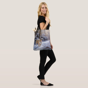 Bulldog Let It Snow Christmas Brushed Tote Bag