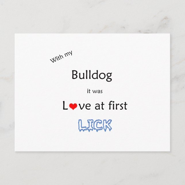 Bulldog Lick Design Postcard (Front)