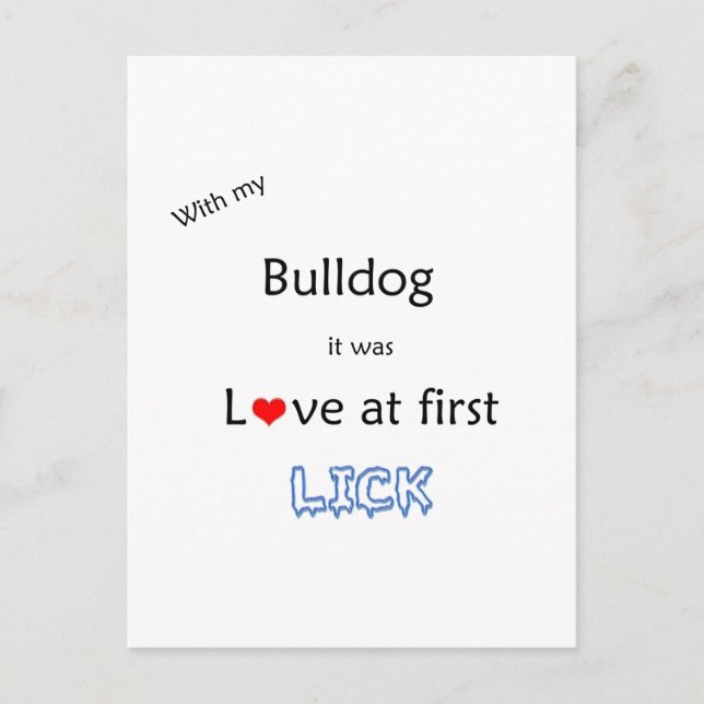 Bulldog Lick Design Postcard (Front)
