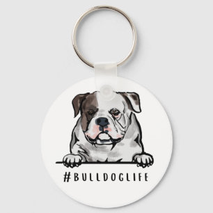 Bulldog Life English Bulldog Illustration Coaster  Key Ring