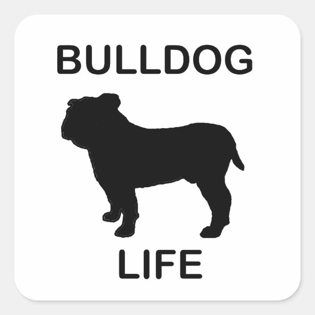 bulldog life square sticker (Front)