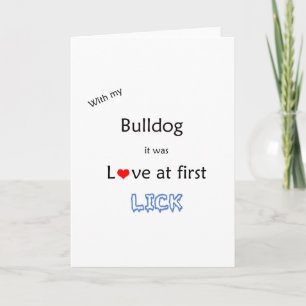 Bulldog Love at First Lick Holiday Card