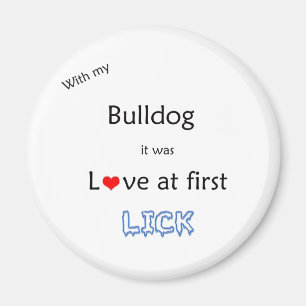 Bulldog Love at First Lick - Magnet