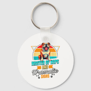 Bulldog Lover Funny Bulldog Retro  Key Ring