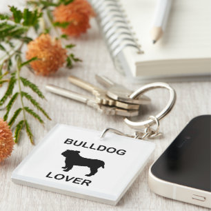bulldog lover key ring