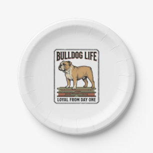 Bulldog Lover Shirt Vintage Engraved Dog Art_1 Paper Plate