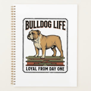 Bulldog Lover Shirt Vintage Engraved Dog Art_1 Planner