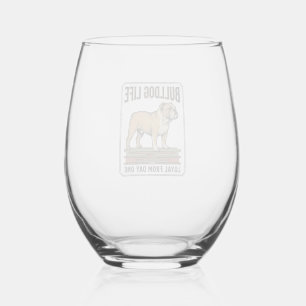 Bulldog Lover Shirt Vintage Engraved Dog Art_1 Stemless Wine Glass