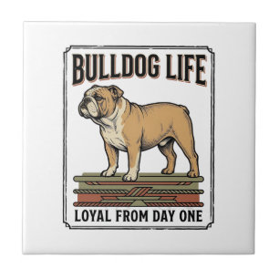 Bulldog Lover Shirt Vintage Engraved Dog Art_1 Tile