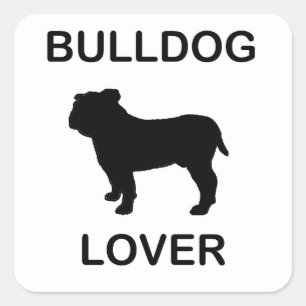 bulldog lover square sticker