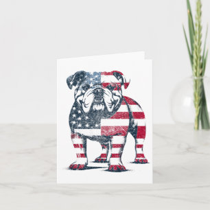 Bulldog Lovers American Flag Patriotic United Stat Card