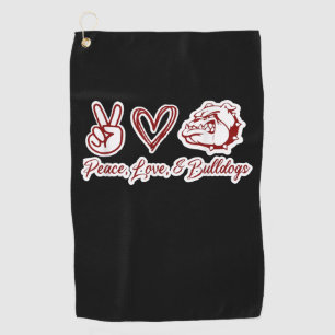Bulldog Lovers   Bulldog Peace Love Bulldog Owner Golf Towel