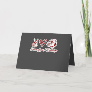 Bulldog Lovers Bulldog Peace Love Bulldog Owner Holiday Card