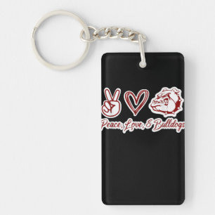 Bulldog Lovers Bulldog Peace Love Bulldog Owner Key Ring