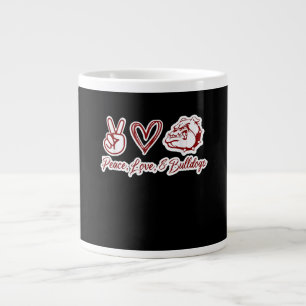 Bulldog Lovers Bulldog Peace Love Bulldog Owner Large Coffee Mug