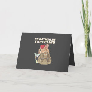 Bulldog Lovers I’d Rather Be Travelling Bulldog Holiday Card