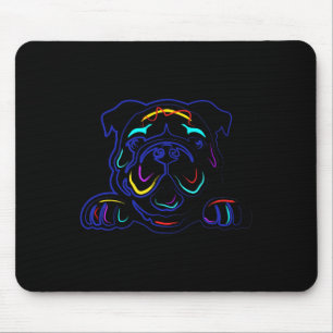 Bulldog Lovers Line Drawing Artsy Bulldog Mouse Pad