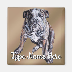 Bulldog Magnet Personalised English Bulldog Gift
