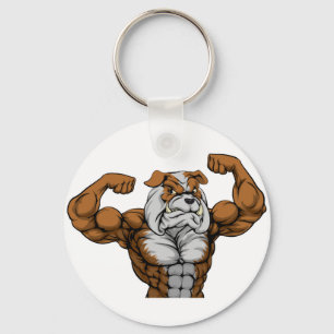 Bulldog Mascot Key Ring