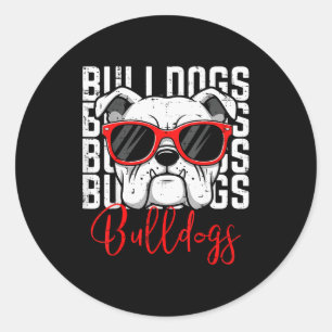 Bulldog Men Women Boys Girls Youth Kids Teen  Classic Round Sticker