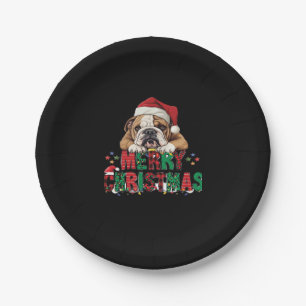 Bulldog - Merry Christmas Dog Classic T-Shirt Paper Plate