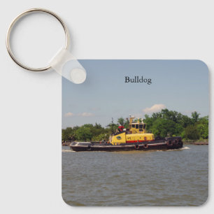 Bulldog metal key chain