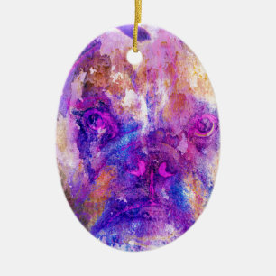 Bulldog Mixed Media Ceramic Tree Decoration
