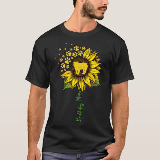 Bulldog Mom Sunflower English Bulldog Lover Gifts T-Shirt