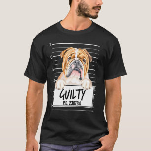 Bulldog Mugshot Guilty Dog T-Shirt