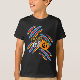 Bulldog Mum Halloween Pumpkin T-Shirt