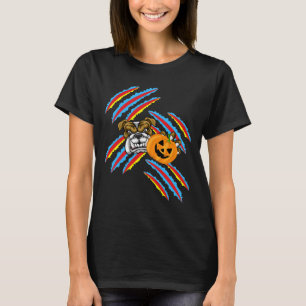 Bulldog Mum Halloween Pumpkin  T-Shirt