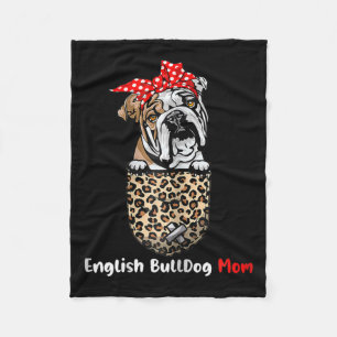 Bulldog Mum Pocket Bulldog Mum Mother's Day Fleece Blanket