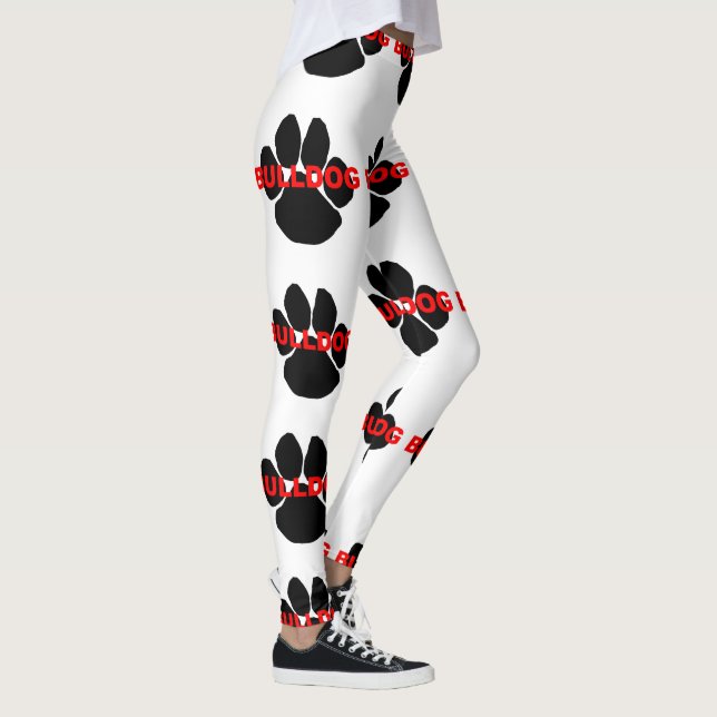 bulldog name paw leggings (Right)