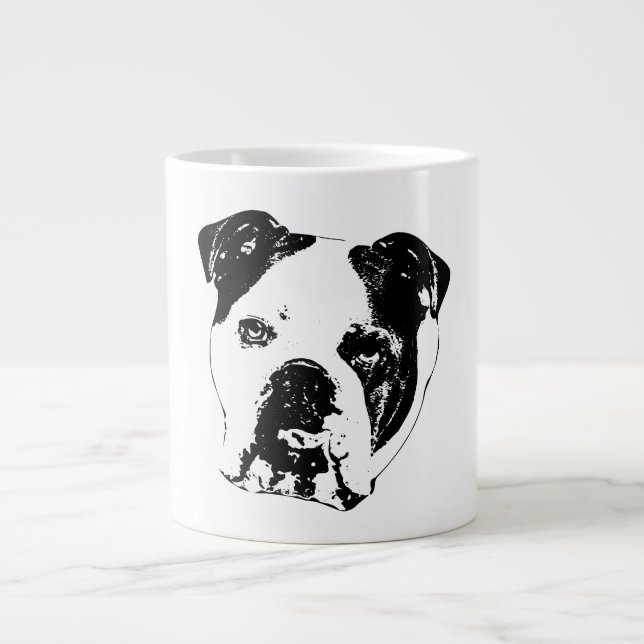 Bulldog Noel Close-Up Large Coffee Mug (Front)